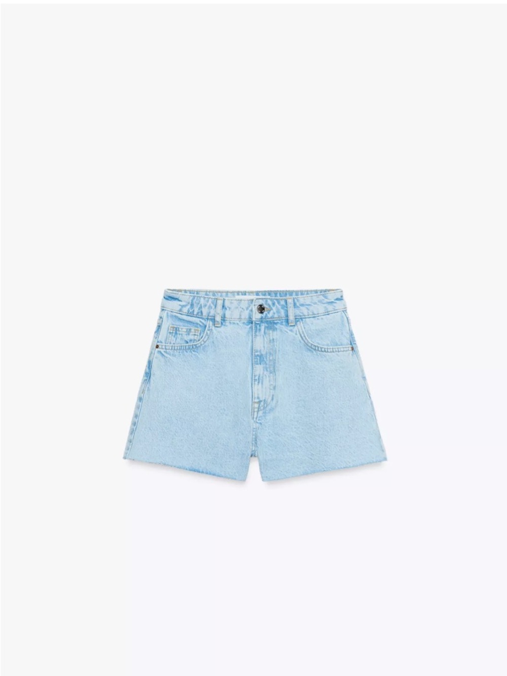 NWOT Zara Pale Blue Denim High-Rise Shorts Size 2